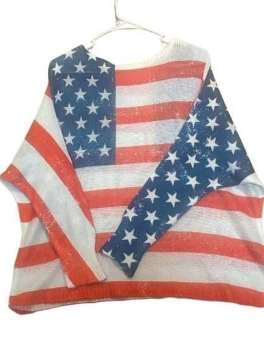 Edikted USA Off Shoulder Flag Sweater